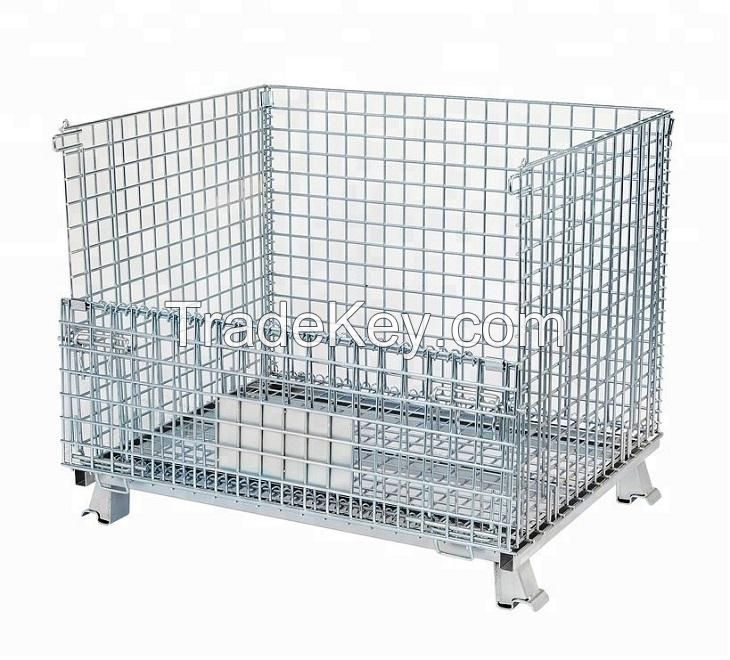 Foldable collapsible stackable wire mesh container Cage Box Stillage