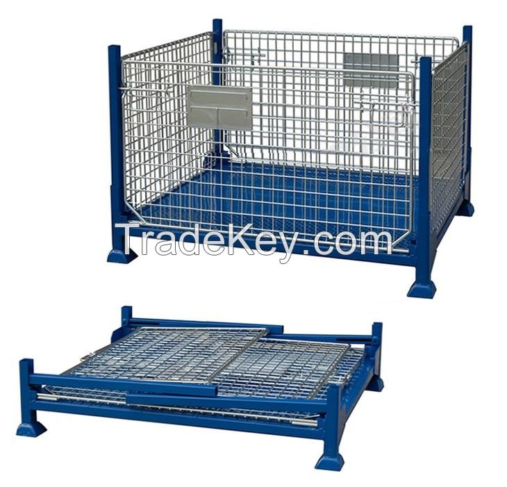 Foldable collapsible stackable stacking pallet stillage storage logistic transportation cage container box made in China