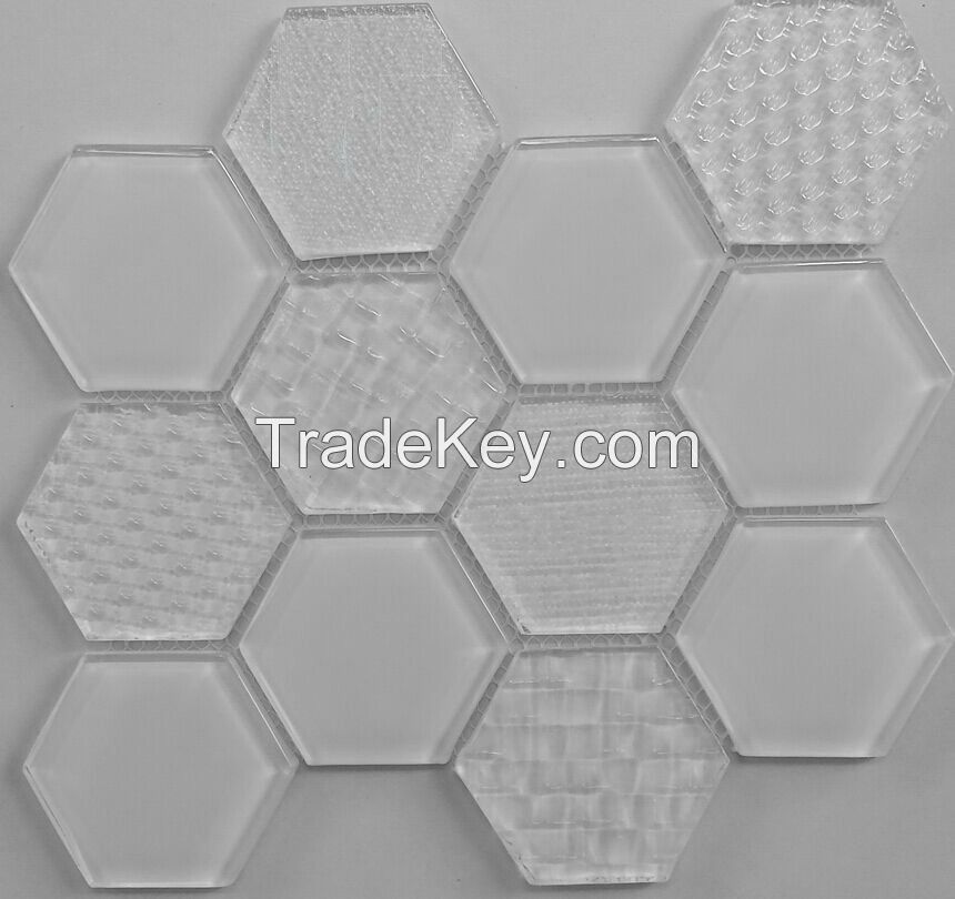 Sell Waterjet Glass Mosaic - MD-1013HEXMS1P