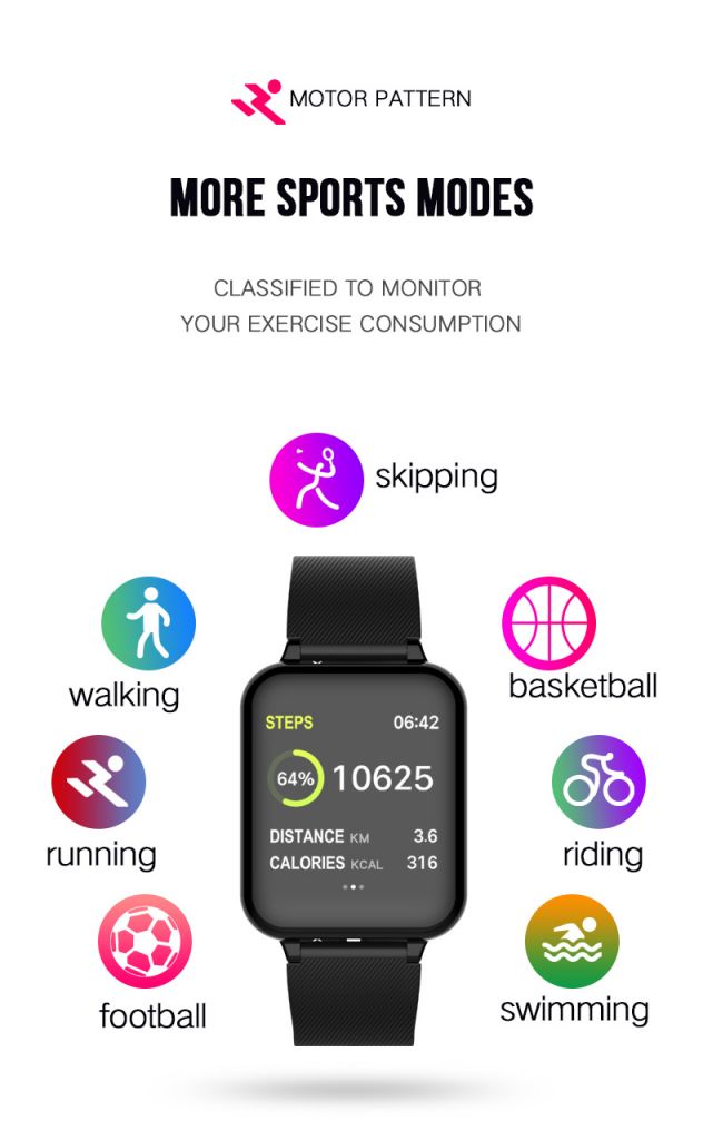 Women Smart watches Waterproof Sports, Heart Rate Monitor Blood Pressure Functions