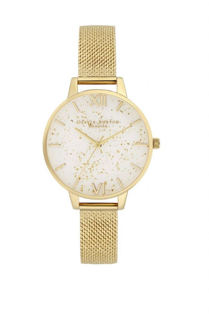 Gold leather band Quartz movement watches for girl women