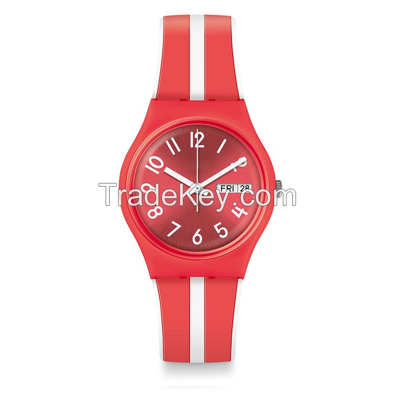 Custom Waterproof Sport Silicone Rubber Quartz Watch with Plastic Case