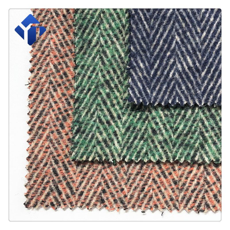 Fabric manufacturer double sided herringbone custom woven wool fabric