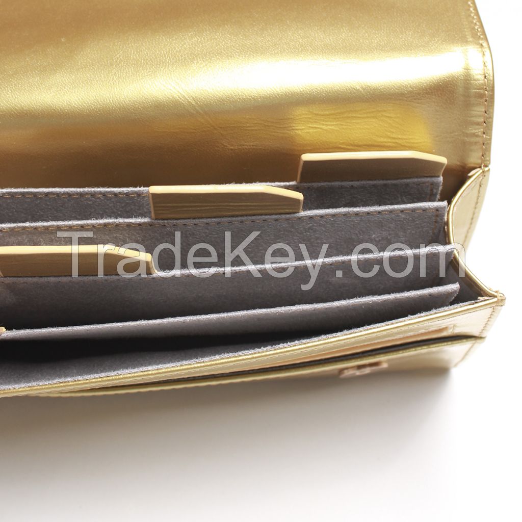 Leather Clutch - Gold