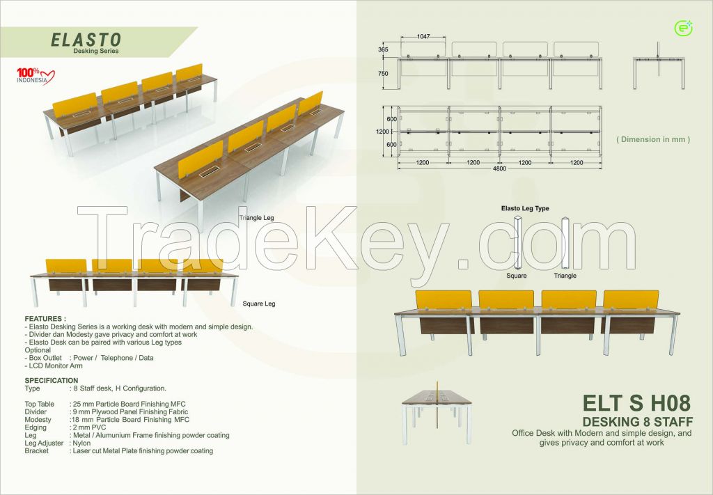 Office Desk 8 Staff (ELT S H08)