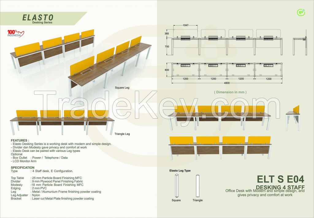 Office Desk 4 Staff (ELT-E04)