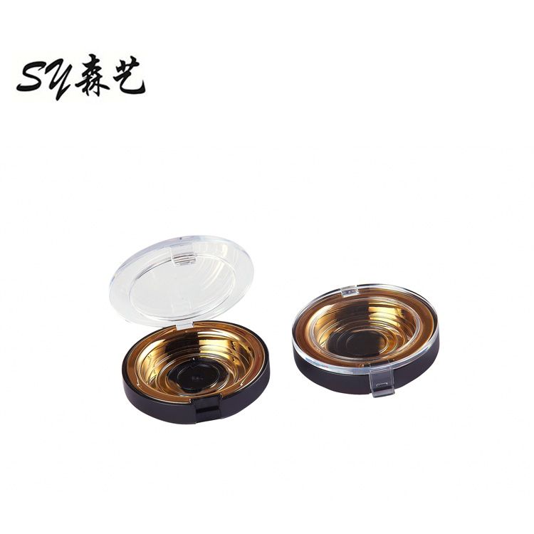 Waterproof Airtightness Round Gold Single Eyeshadow Case Blusher Case Powder Containers for Makeup