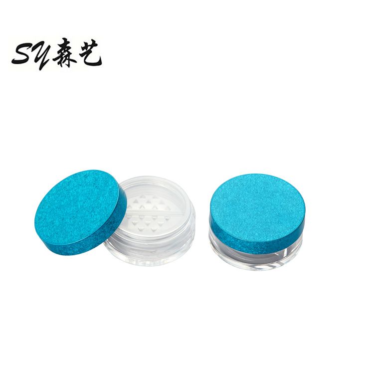 Custom Printed Logo Empty Cosmetic Compacts Loose Powder Packaging Case Makeup Jars Containers Loose Powder Jars