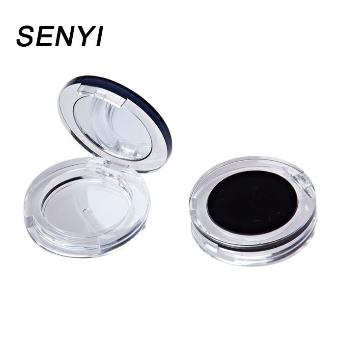 New Round Compact Transparent Cosmetic Packaging Empty Loose Powder Case compact Case Blusher Case Containers