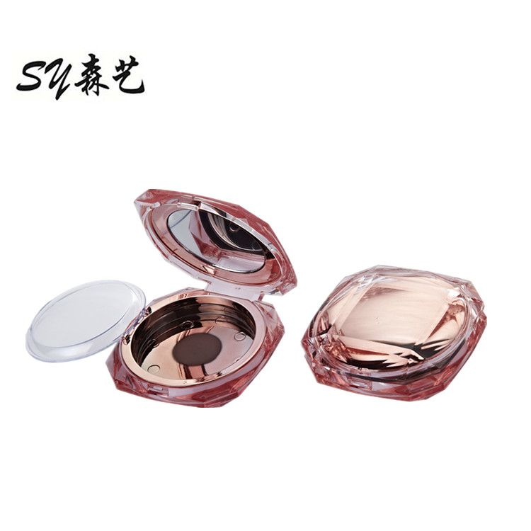 Luxury Eyeshadow Case Powder Case Blusher Containers Diamond Cosmetic Packaging for Makeup