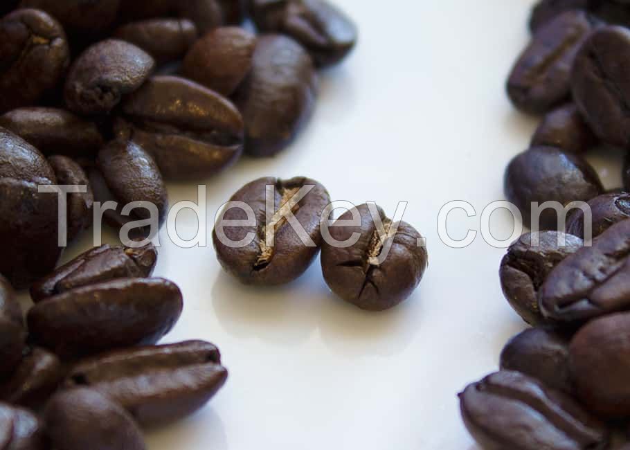 Arabica and Robusta coffee beans