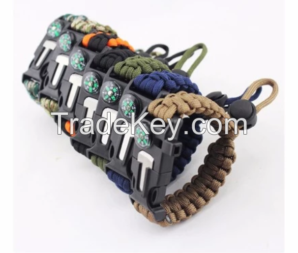 Custom mental logo adjustable survival Paracord Bracelet for friendship bracelet men charms