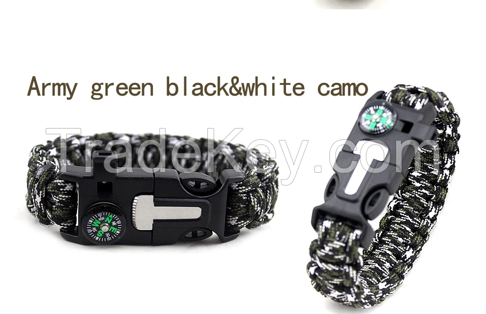 Use Daily Gift Items Outdoor Accessories Wrist Bangles, Hot Wholesale Camping Hiking Army Quick Buckle Nylon Bangle