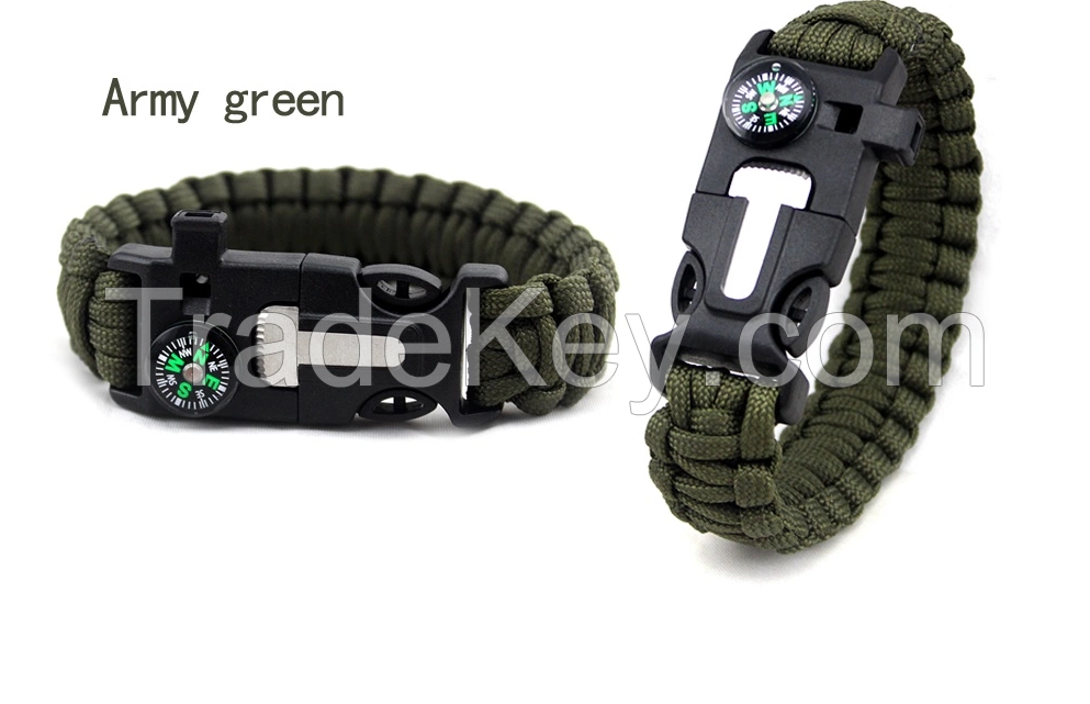 Brand new Products Climbing Equipment Colorful Bracelet , Multi functional Outdoor Sport Survival Bangle Bracelet Unisex
