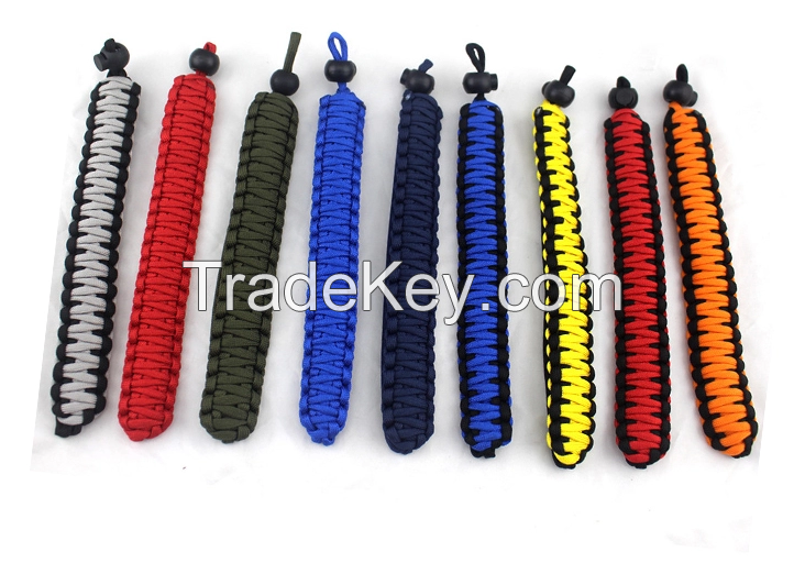 Everyday Use Outdoor Survival Camera Hanging Belt Yellow Black, Disaster Equipment Paracord For Camera