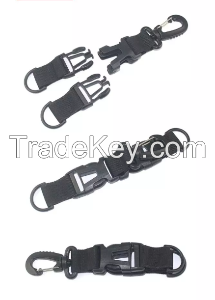 Nylon Ribbon Keychain D-ring custom size and logo backpack key chain can be used to decorate