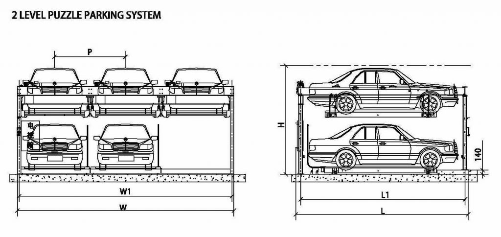 TWO LEVEL PUZZLE PARKING SYSTEM