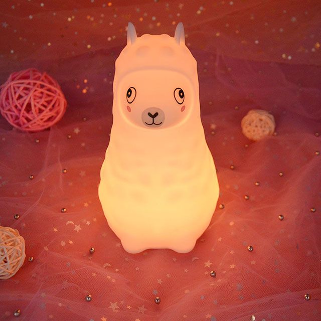 2019 New Arrival Alpaca Shaped Silicone Night Light Soft Touch For Children, Baby, Toddler