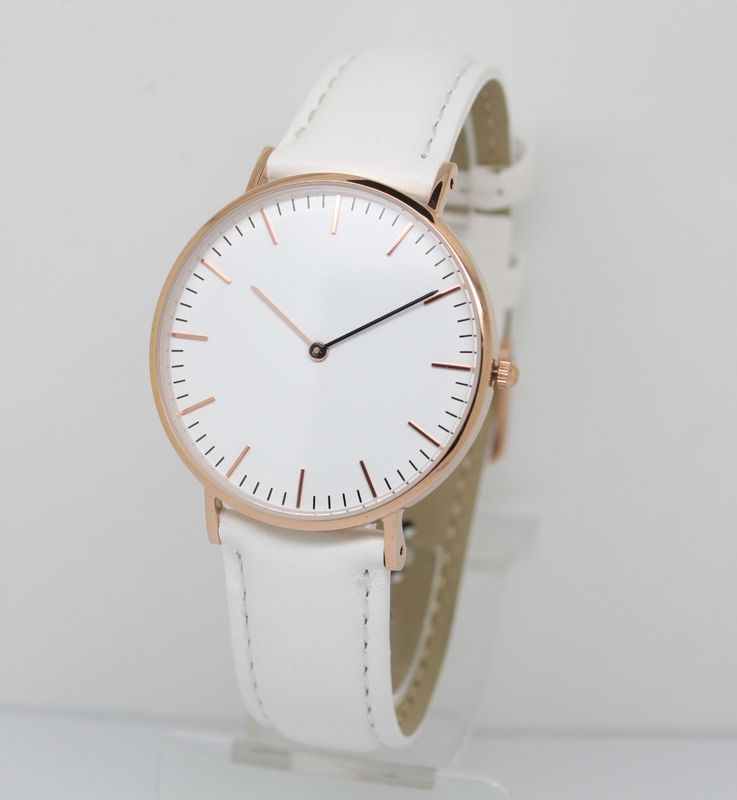 Fashion Watches for Ladies, Stainless Steel Quartz Watch with Quick Release Leather Watch Band
