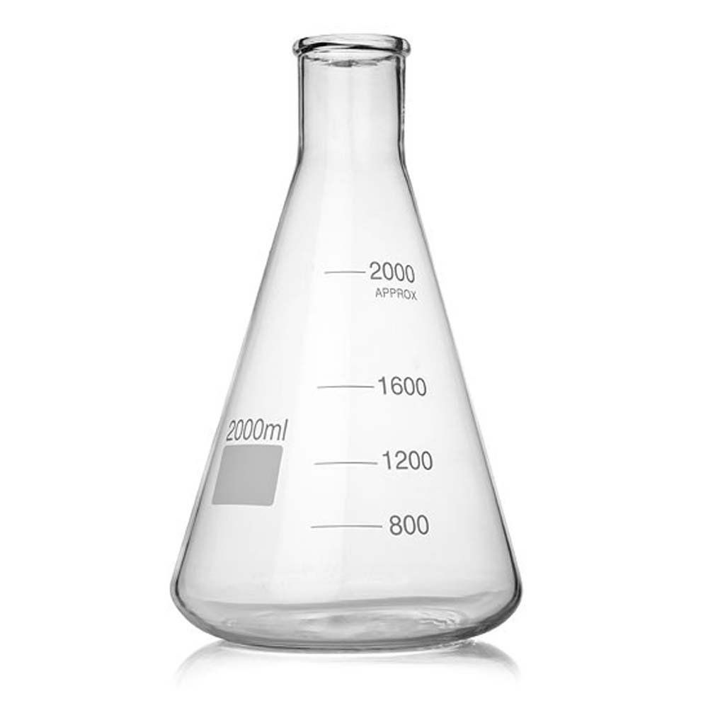 Heavy wall Brosilicate Glass Erlenmeyer Flask Narrow Mouth With Measuring Scale