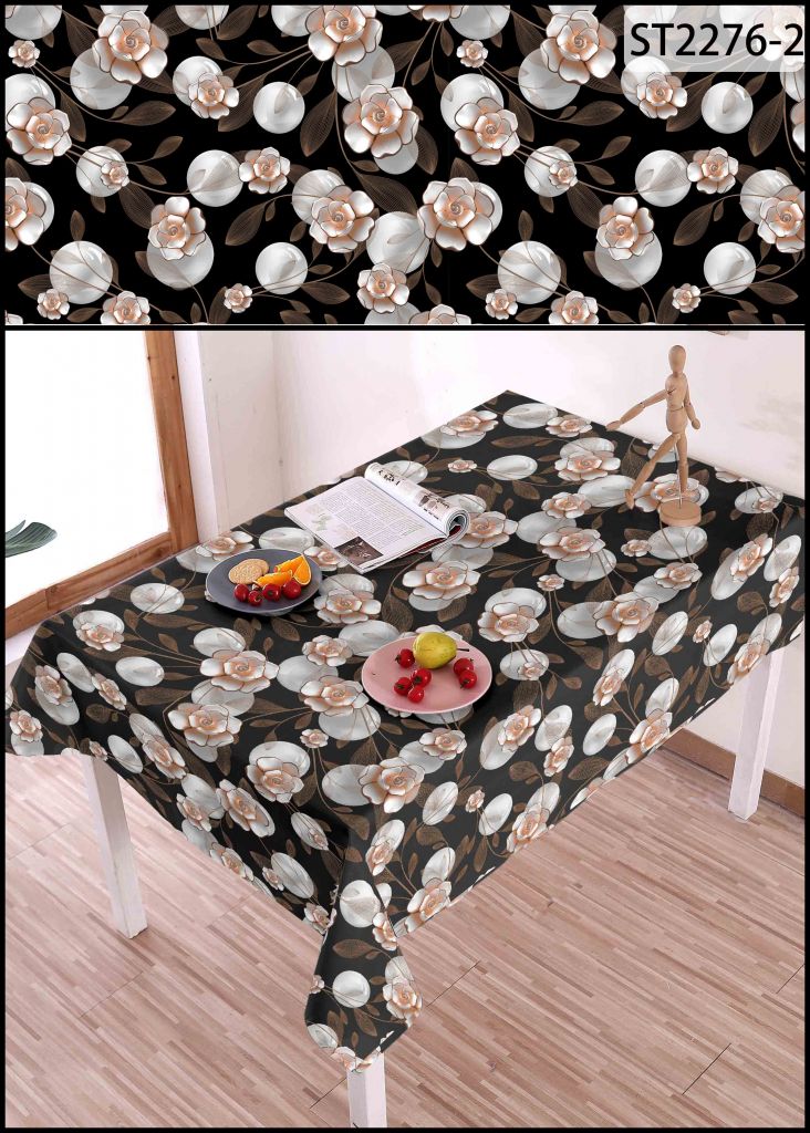 wholesale custom water proof  beautiful three layer printed pvc tablecloth table cover