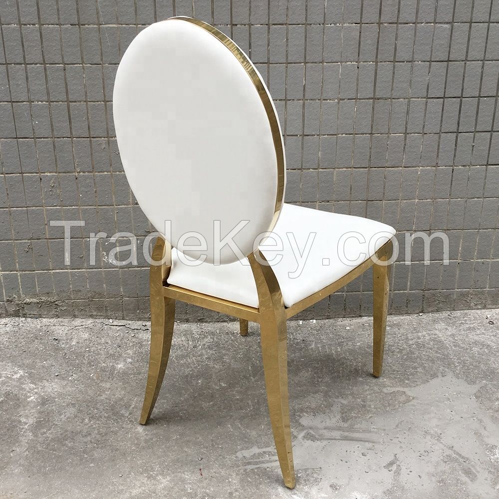 Wholesale gold round back stainless steel wedding chairs