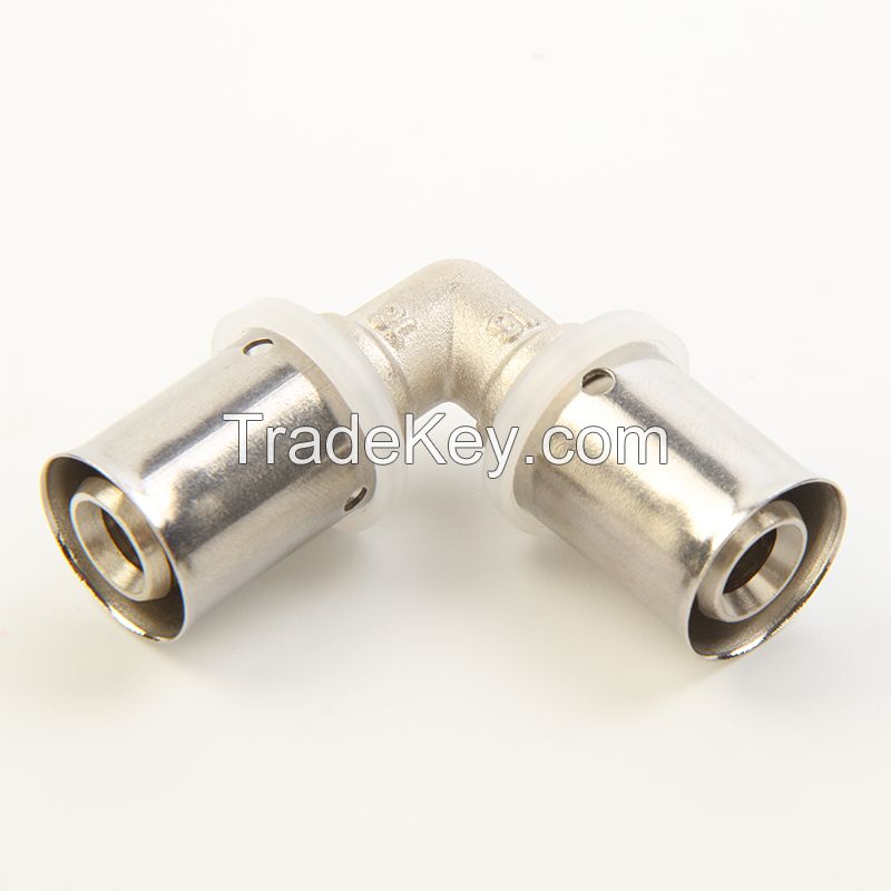 Brass Press Fitting- Equal Elbow of Pex-Al-Pex Pipe (aluminium plastic pipe)