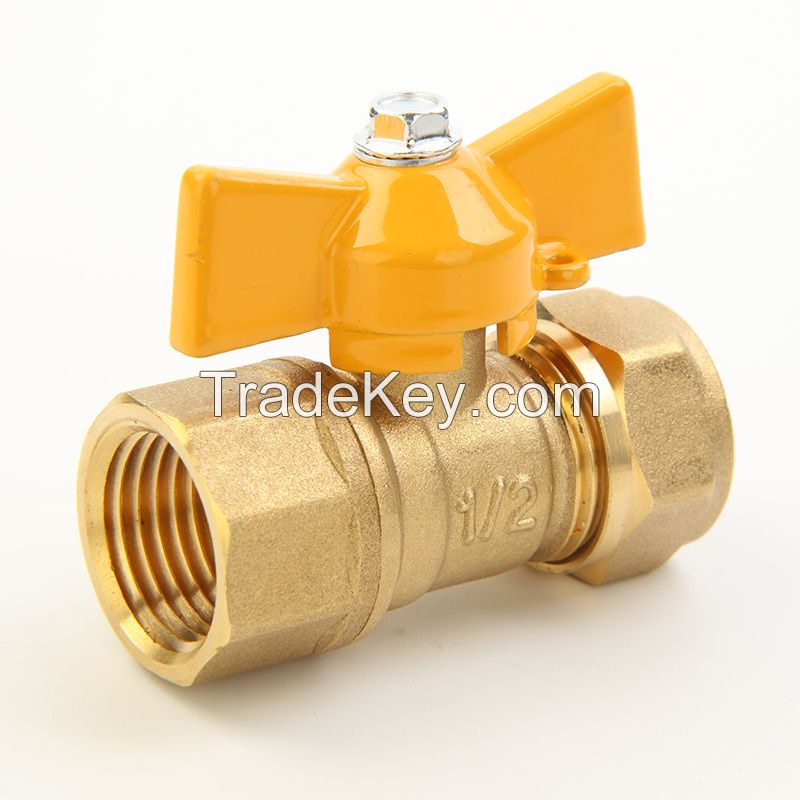 Female Brass Compression Ball Valve for Switch Control in The Gas Pipiline