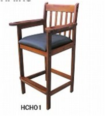 Spectator Chair/ Solid wood structure/Black Genuine Leather seat cusion