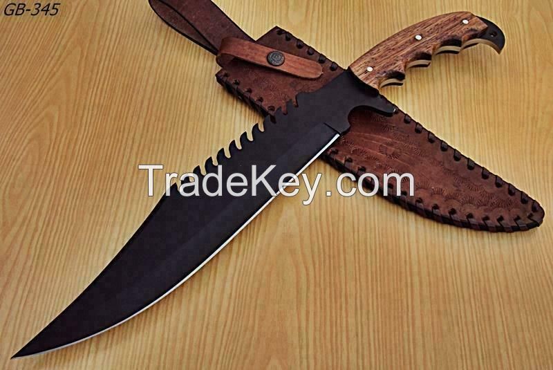 Custom Handmade D2 Tool Steel 18 inches Hunting Machete with Sheath