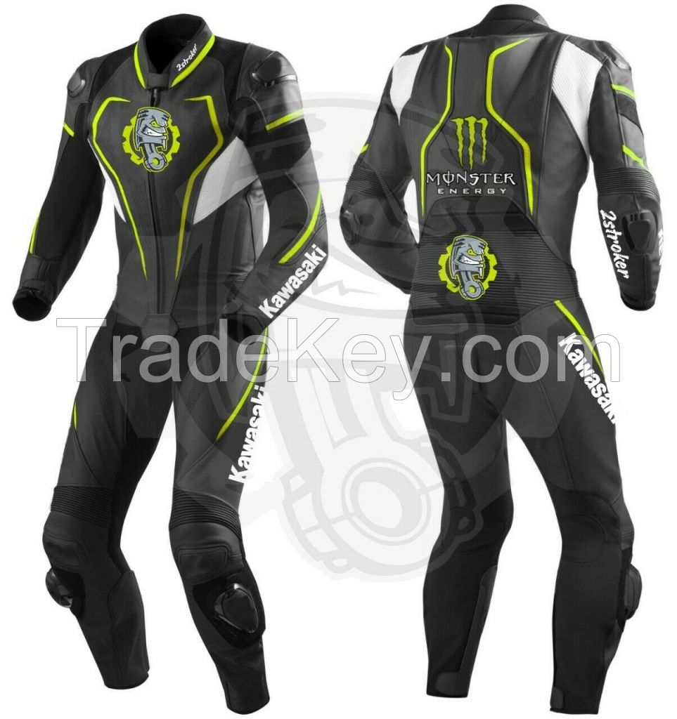 Suzuki MOTORBIKE MOTORCYCLE LEATHER RACING 1 & 2 PIECE SUIT TAILOR MADE