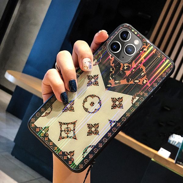 Print pattern Rainbow Tempered Glass mobile phone case
