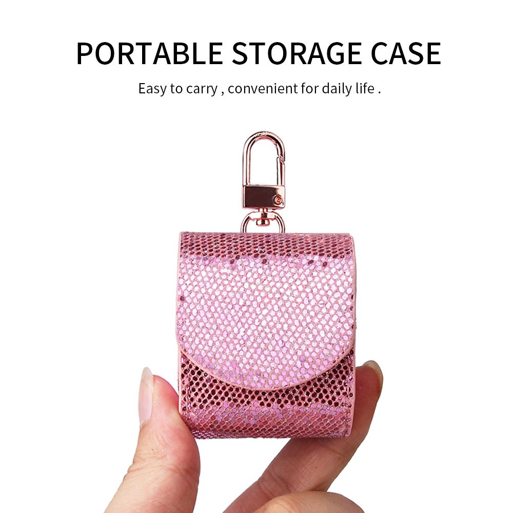 Portable Bling Glitter Leather Airpods case