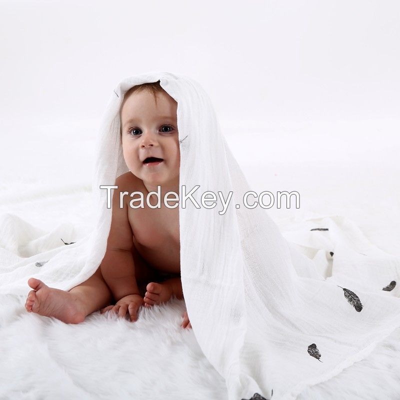 Muslin baby Blanket, Super Soft, Smooth 70% MBOO 30% Cotton Muslin Swaddle