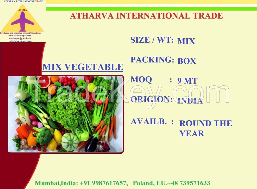 FRESH VEGETABLES EXPORTER FROM INDIA