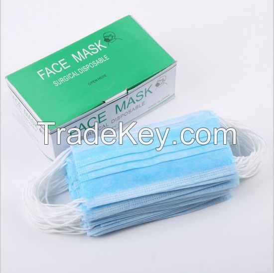 Disposable 3Ply 3 Ply Non Woven Anti Flu Virus Dust Mouth Mask Medical Dental Doctor Surgery Surgical Face Masks For Sale