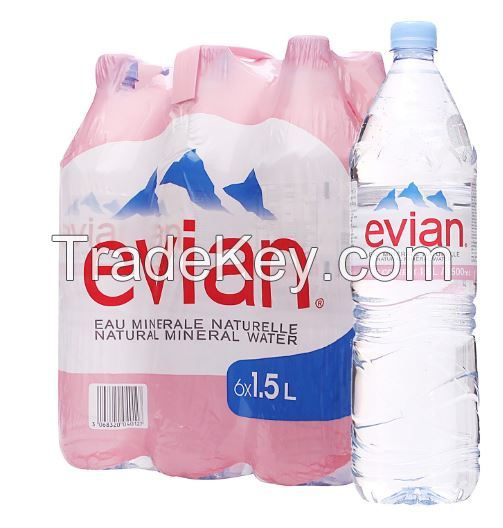 Evian Natural Mineral Water in 330ML, 500ML, 750ML, 1L, 1.5L PET BOTTLES