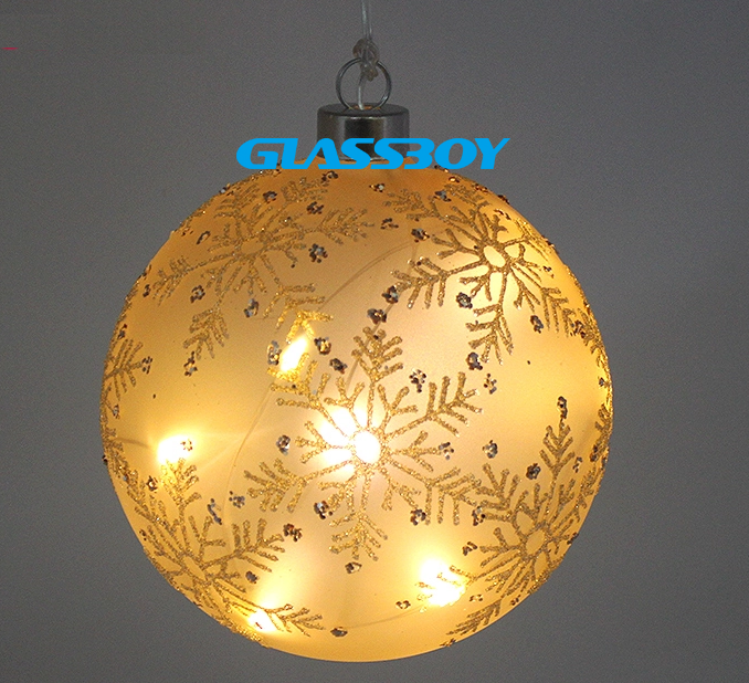 Decorative Christmas Glass Ball with Led String Light For Holiday Party Home Decoration