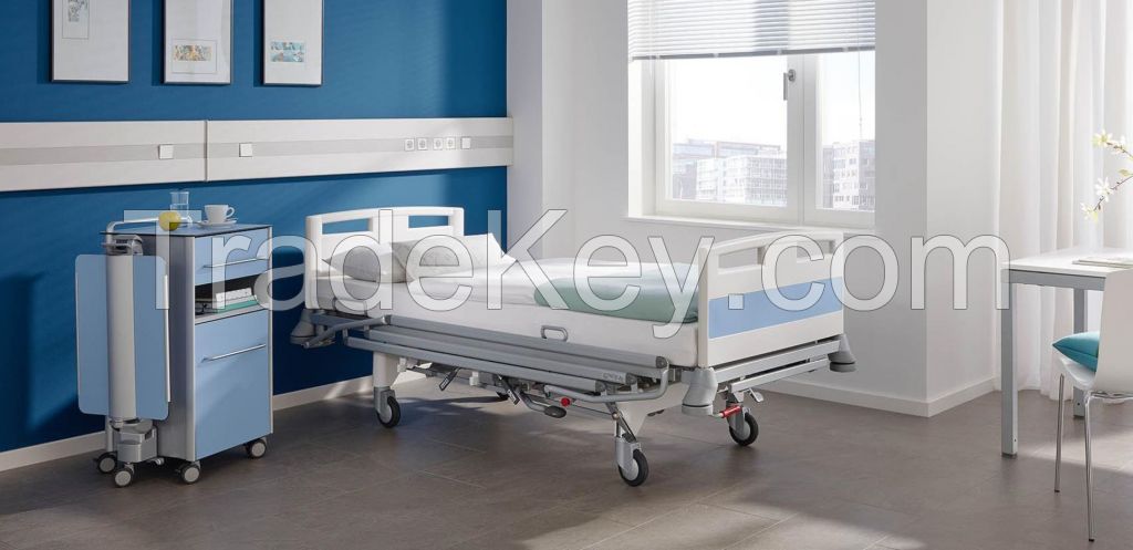 Hospital bed three crank medical bed ABS head board hospital bed