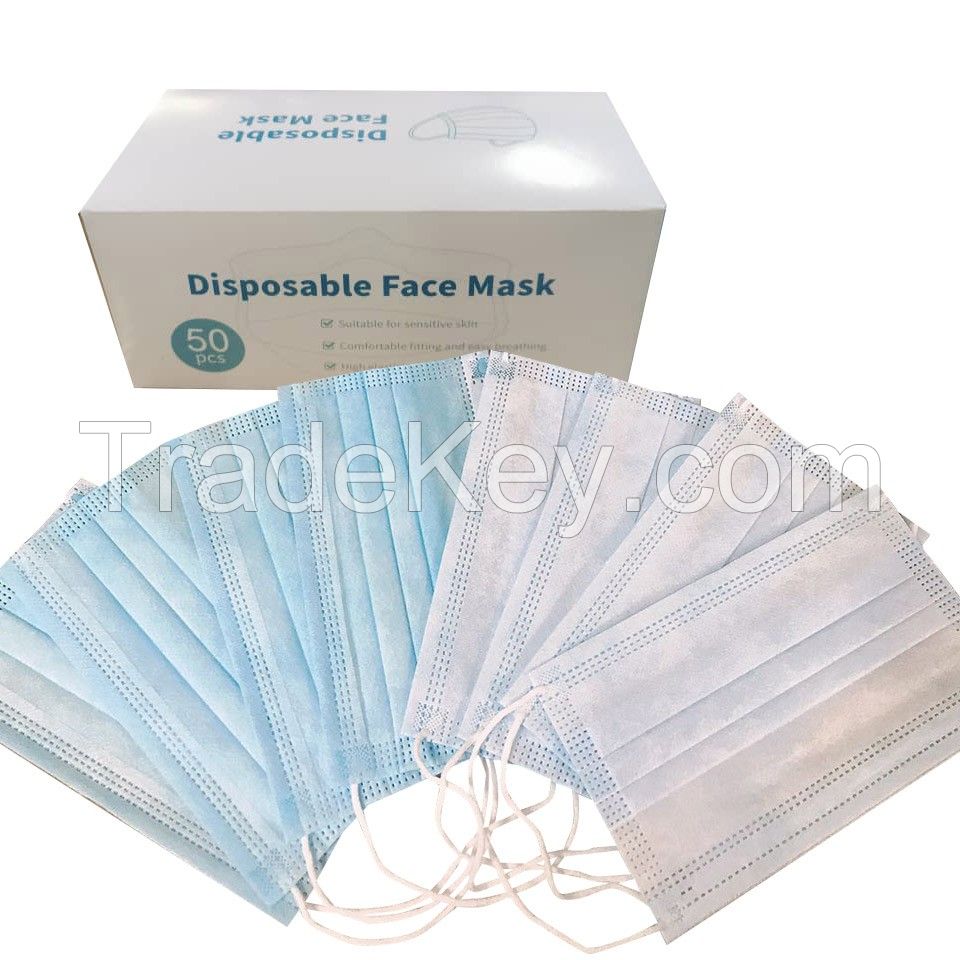 3ply Non-woven fabric Disposable face mask earloop