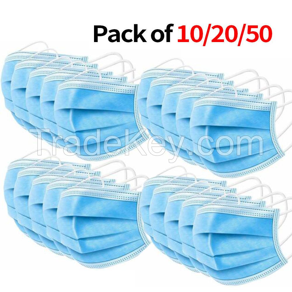 Premium 3ply Disposable Earloop Medical Surgical Mask with 3 ply Non Woven medical face shield