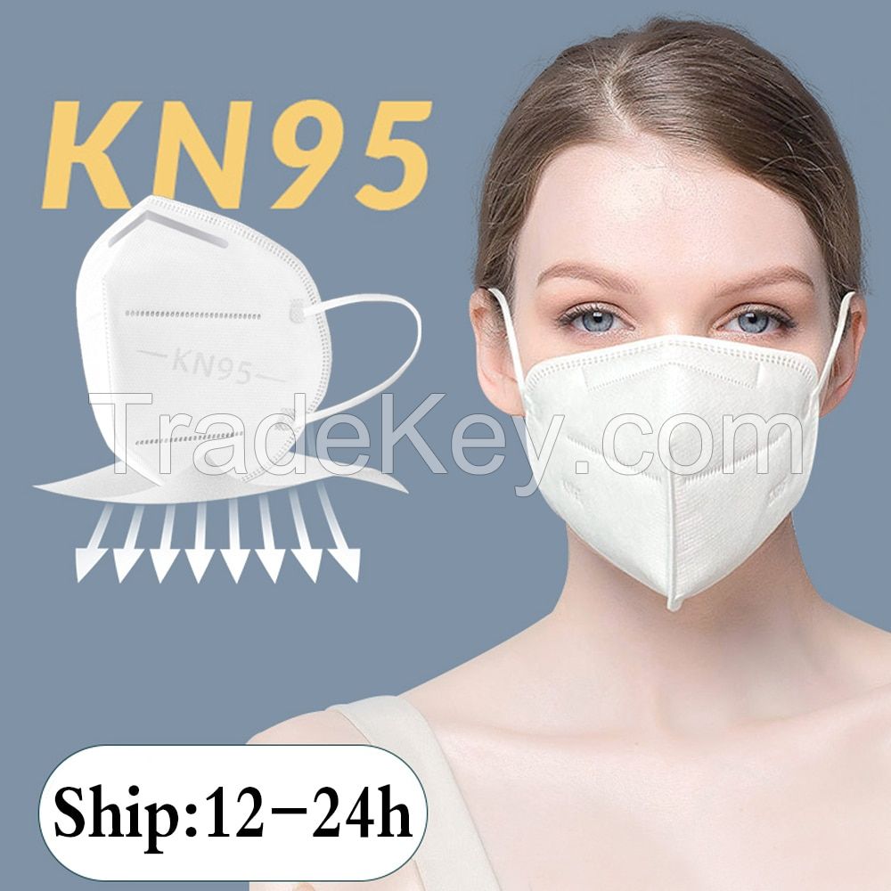 Wholesale 5 layer Disposable Nonwoven KN95 Folding Half Face Mask for Self Use