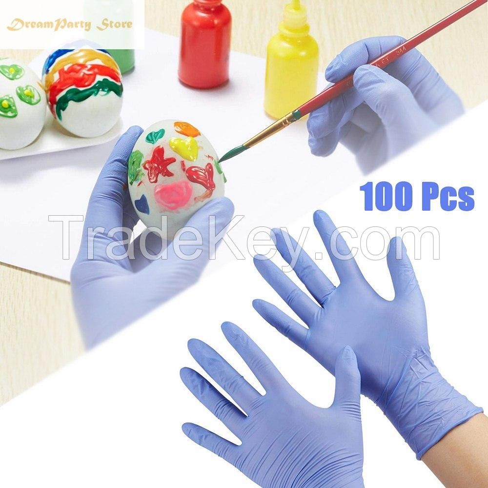 Blue nitrile exam gloves