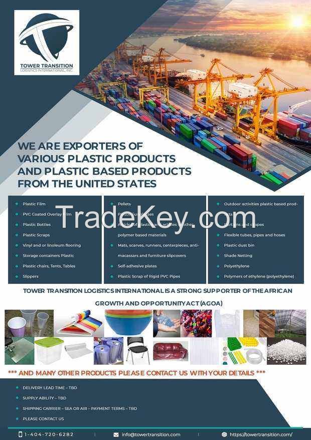 Exporter Of Plastic Products and Plastic Based Products From The United States