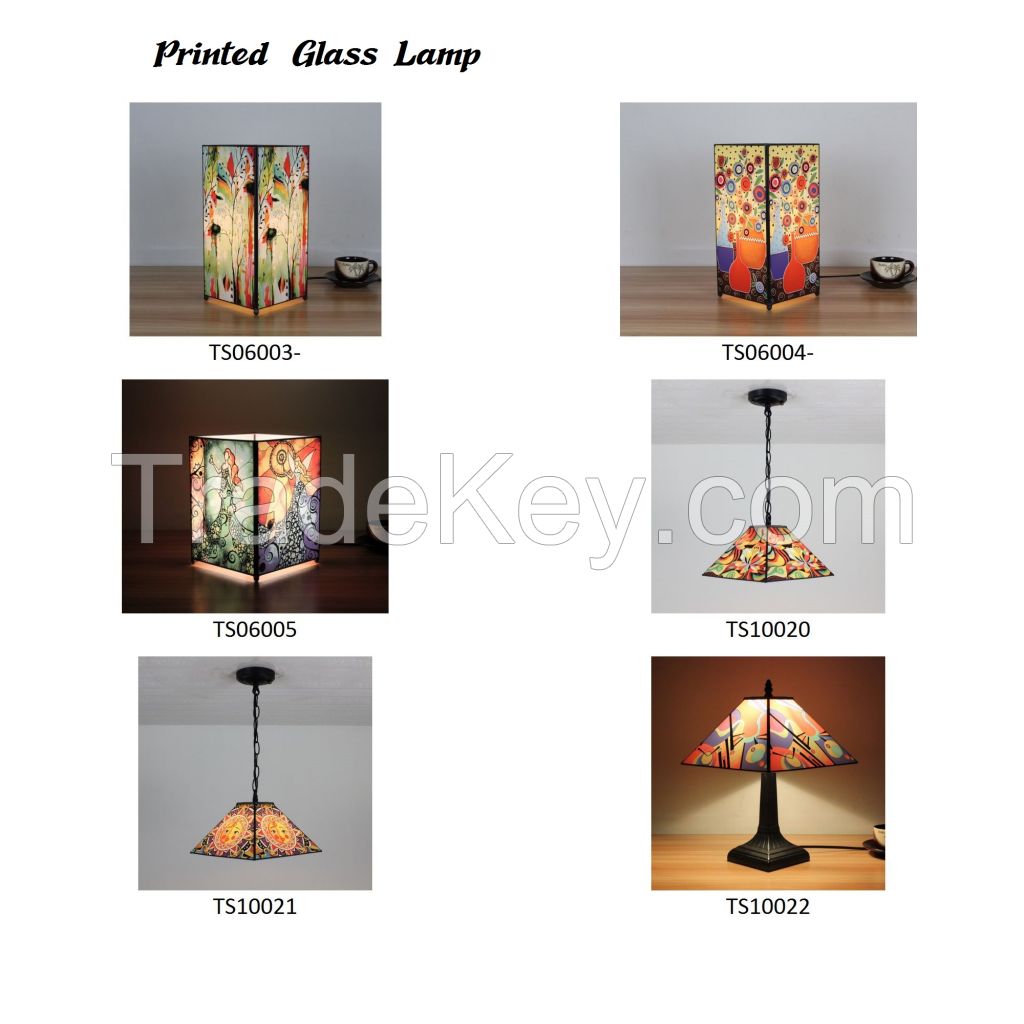 Printed Glass Table Lamp