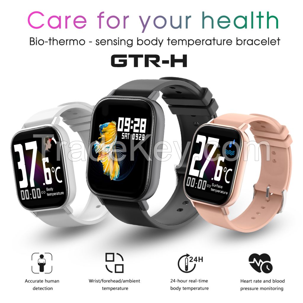Temperature/Blood Pressure/Blood oxygen/Heart rate measurement Touch Screen 1.54 inch Smart Watch