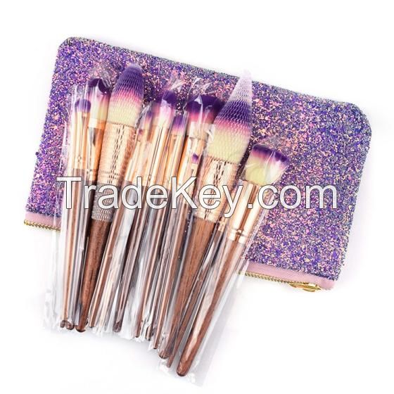 17 PCS New Makeup Brush with Glitter Bag Best Price Ever