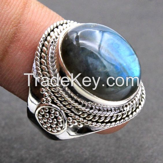 Sterling Silver Healing Labradorite Ring - Labradorite Ring - Quality Genmstone -  Sterling Silver Ring