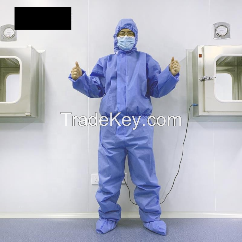 SGS certified factory produces blue sms nonwoven fabrics for disposable medical surgical gowns and protective clothing