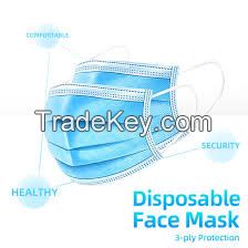 Wholesale High Quality blue disposable 3 ply face mask